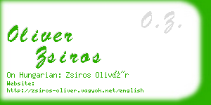 oliver zsiros business card